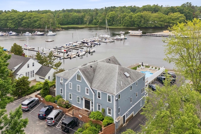 47 Ocean Ave Unit 6, Kennebunkport, ME 04046 - aerial view of a large body of water and numerous boat docks
