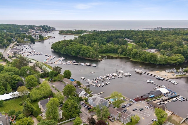 47 Ocean Ave Unit 6, Kennebunkport, ME 04046 - aerial view of property's location with numerous boat docks and a large body of water
