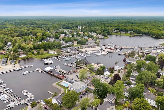47 Ocean Ave Unit 6, Kennebunkport, ME 04046 - drone / aerial view of numerous boat docks and a large body of water