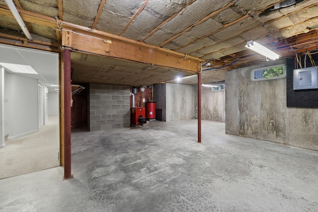37 Longbow Ct, Auburn, ME 04210 - basement featuring electric panel and water heater