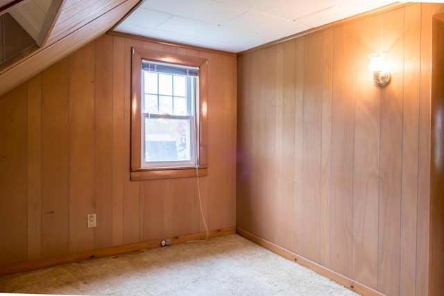 57 Bow St, Freeport, ME 04032 - bonus room featuring carpet, wood walls, and baseboards