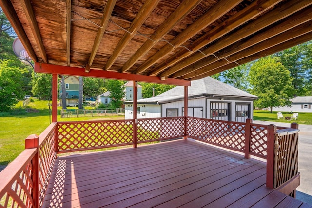 27 Maple St, Limerick, ME 04048 - wooden deck featuring a yard