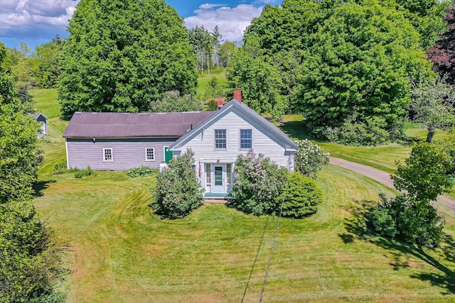 176 Bagley Hill Rd, Troy, ME 04987 - view of front of home featuring a front lawn and a chimney