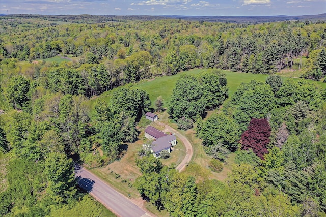 176 Bagley Hill Rd, Troy, ME 04987 - aerial view of property and surrounding area with a heavily wooded area