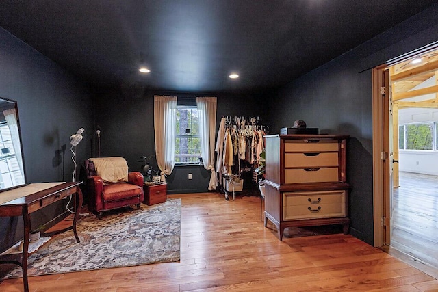 39 Lobo Ln, West Gardiner, ME 04345 - living area featuring wood finished floors, recessed lighting, and baseboards