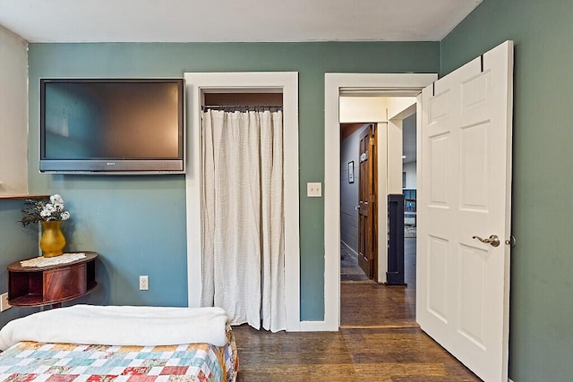 39 Lobo Ln, West Gardiner, ME 04345 - bedroom with dark wood-type flooring and baseboards