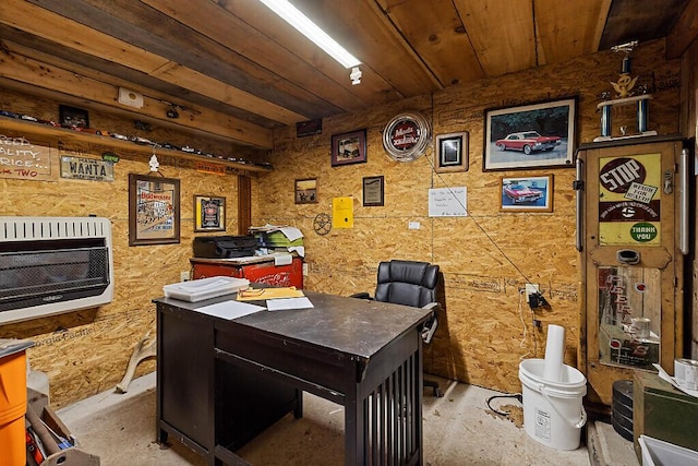 39 Lobo Ln, West Gardiner, ME 04345 - office space with heating unit and wood ceiling
