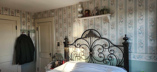 110 Bog Rd, Limestone, ME 04750 - bedroom with wallpapered walls