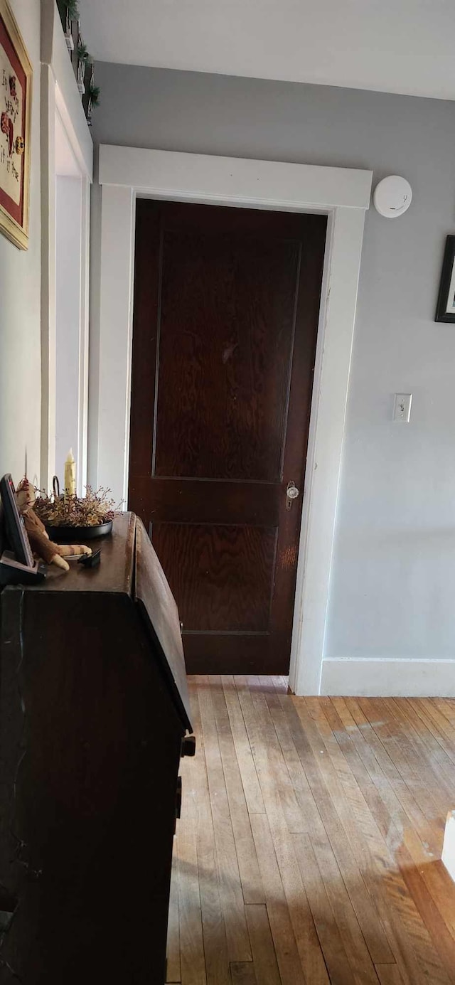 110 Bog Rd, Limestone, ME 04750 - hall with hardwood / wood-style floors and baseboards