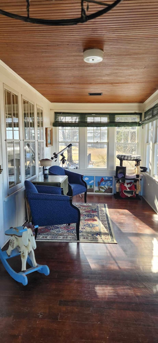 110 Bog Rd, Limestone, ME 04750 - sunroom / solarium with wood ceiling and hardwood / wood-style flooring
