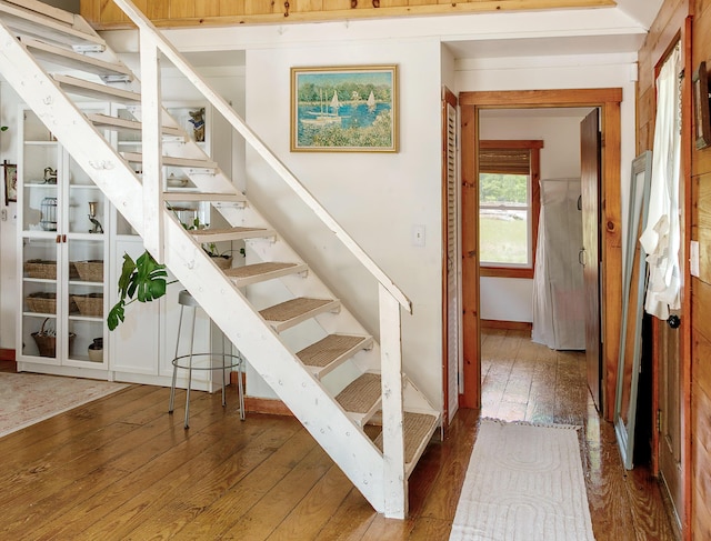 313 Sam Allen Rd, Sanford, ME 04073 - stairs with wood-type flooring
