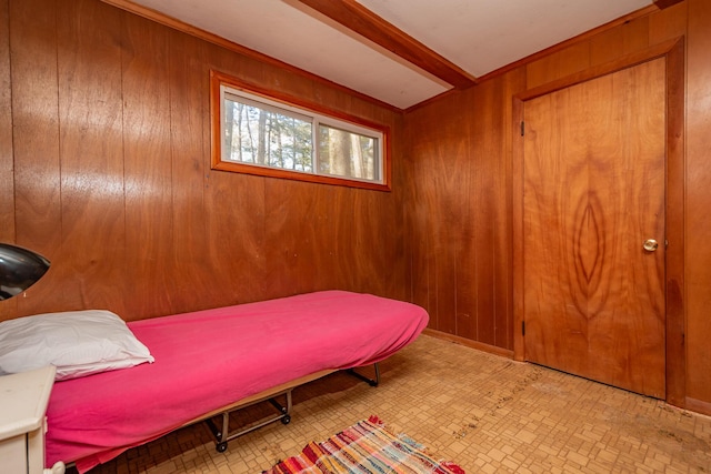 54 Papoose Island Rd, Raymond, ME 04071 - bedroom featuring wooden walls