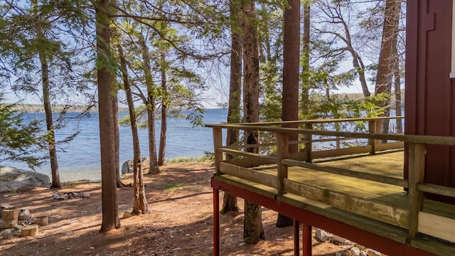 54 Papoose Island Rd, Raymond, ME 04071 - deck featuring a water view