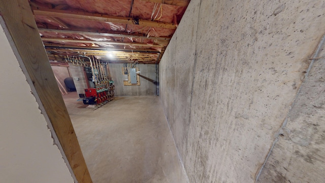 335 Western Ave, Hampden, ME 04444 - unfinished below grade area with electric panel