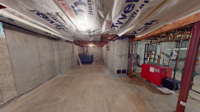 335 Western Ave, Hampden, ME 04444 - unfinished basement with heating fuel and a heating unit