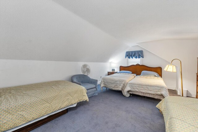7 Acorn Cir Unit 7, Kennebunk, ME 04043 - carpeted bedroom featuring lofted ceiling and a textured ceiling