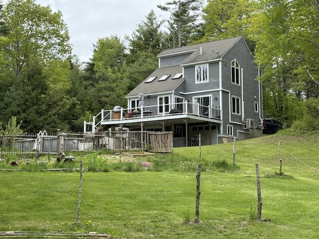 20 Lady Jennifer Dr, Biddeford, ME 04005 - back of property featuring a wooden deck and a shingled roof