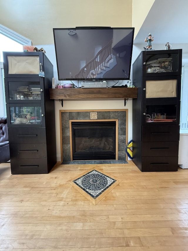 20 Lady Jennifer Dr, Biddeford, ME 04005 - detailed view of a fireplace with flush hearth and wood finished floors