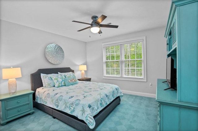 14 Winter Hills Ln, Ogunquit, ME 03907 - bedroom with light colored carpet, baseboards, and ceiling fan