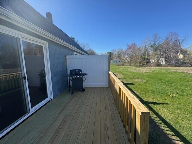 8 Sunset View St Unit 2, Gray, ME 04039 - deck with a grill and a lawn