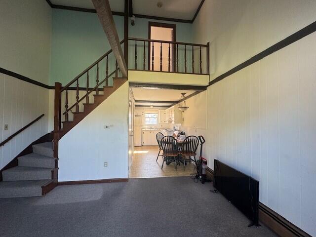 8 Sunset View St Unit 2, Gray, ME 04039 - stairs with a towering ceiling