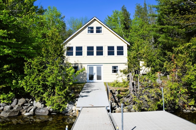 1809 Embden Pond Rd, Embden, ME 04958 - rear view of house featuring french doors