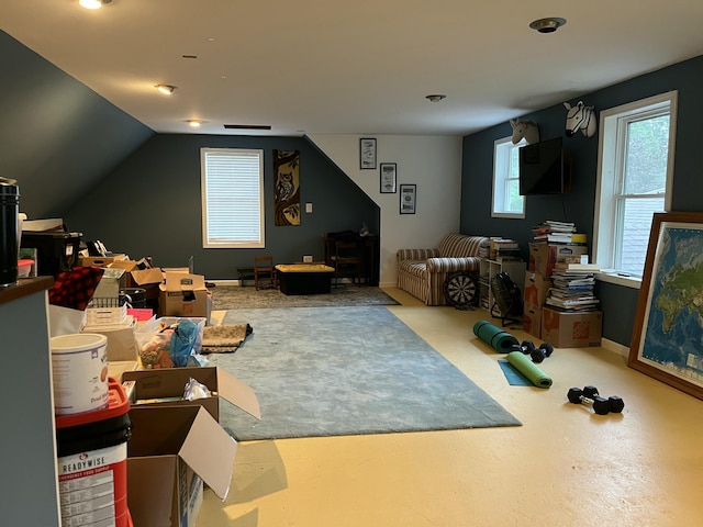 39 Thompson St, Wells, ME 04090 - playroom featuring vaulted ceiling and recessed lighting
