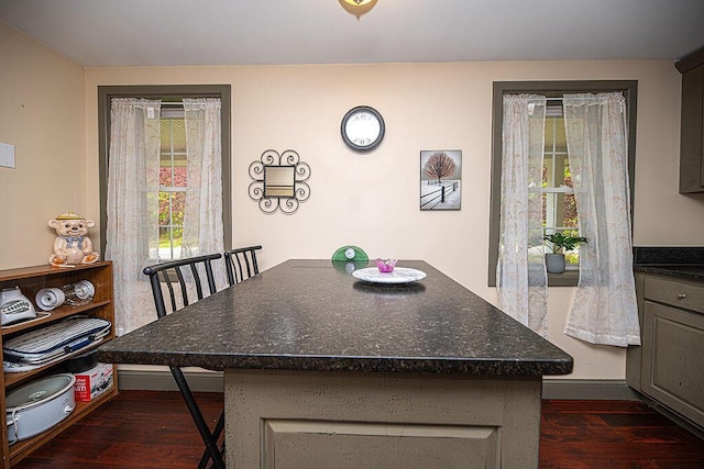84 Little River Rd, Berwick, ME 03901 - dining area with dark wood-type flooring and baseboards