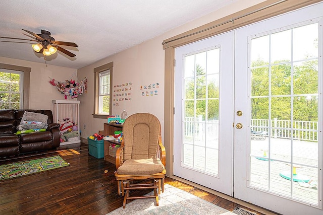 84 Little River Rd, Berwick, ME 03901 - doorway to outside featuring a ceiling fan and hardwood / wood-style floors