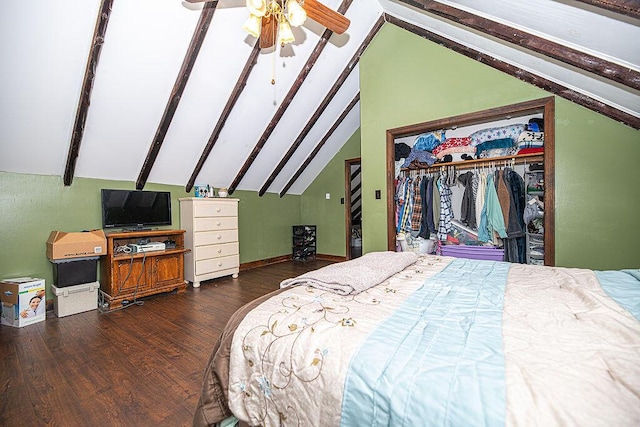 84 Little River Rd, Berwick, ME 03901 - bedroom with a closet, wood finished floors, baseboards, and ceiling fan