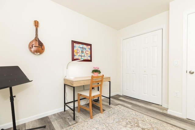 80 Hubbard Rd, Berwick, ME 03901 - office area featuring wood finished floors and baseboards
