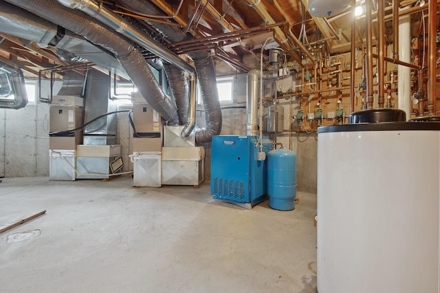 2222 Main Rd, Chatham, NH 03813 - below grade area featuring a water pressure tank and plenty of natural light