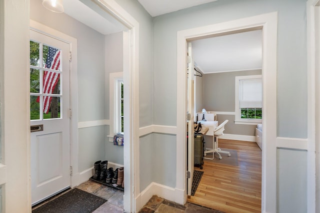 4 University Pl, Orono, ME 04473 - entryway with healthy amount of natural light, wood finished floors, and baseboards