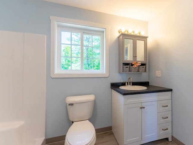 37 Bog Rd, Augusta, ME 04330 - bathroom with vanity, toilet, and baseboards