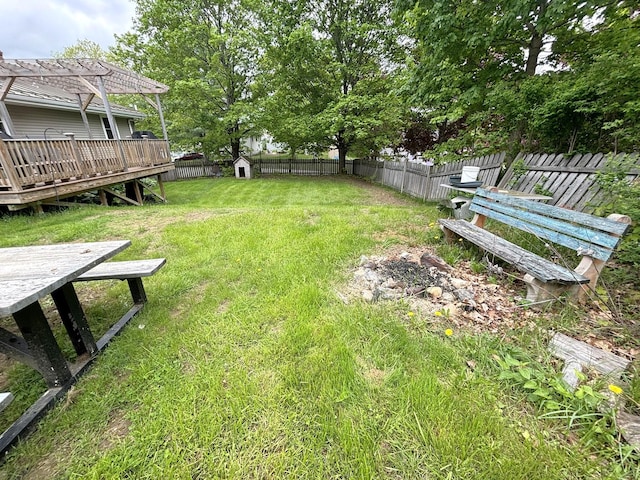 24 Mitchell St, Lewiston, ME 04240 - view of yard featuring a deck and a pergola