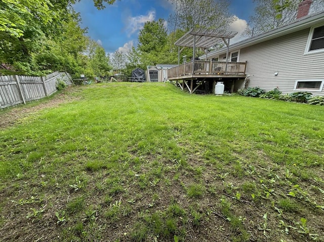 24 Mitchell St, Lewiston, ME 04240 - view of yard featuring a pergola and a deck