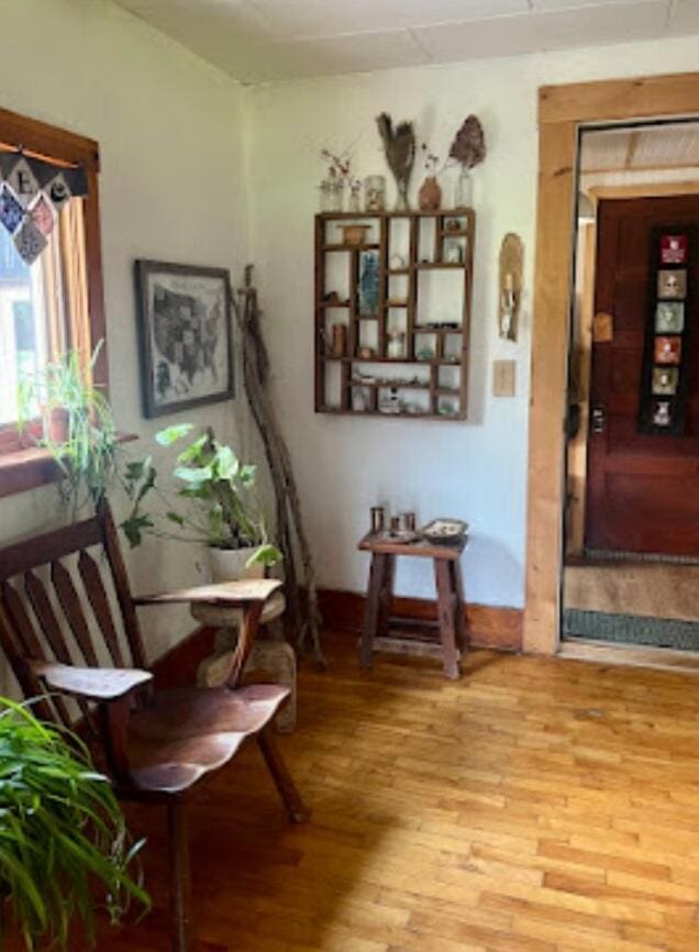 634 N Rd, Mount Chase, ME 04765 - living area featuring light wood-style flooring and baseboards