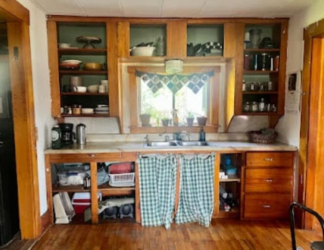 634 N Rd, Mount Chase, ME 04765 - bar area with a sink and wood finished floors