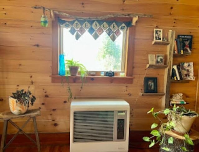 634 N Rd, Mount Chase, ME 04765 - detailed view of heating unit and wood walls