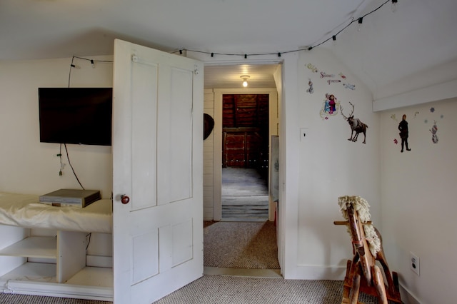 6 Sokokis Trl N, Cornish, ME 04020 - hall featuring carpet floors and vaulted ceiling