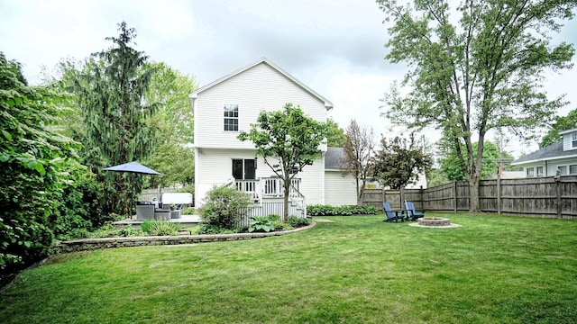53 Gray Rd, Gorham, ME 04038 - view of yard with an outdoor living space with a fire pit and a deck