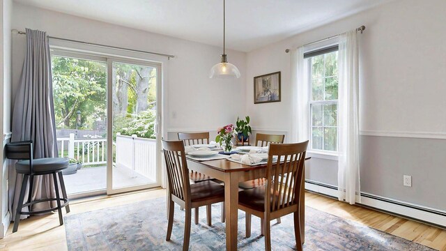 53 Gray Rd, Gorham, ME 04038 - dining room with plenty of natural light, wood finished floors, and a baseboard radiator