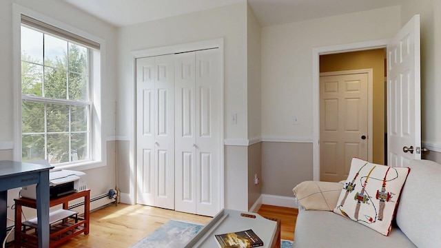 53 Gray Rd, Gorham, ME 04038 - living area featuring plenty of natural light, light wood-style floors, and baseboards