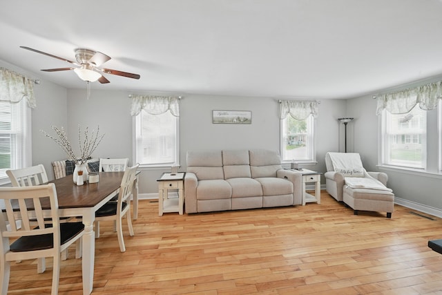 29 Emanual Dr, Brunswick, ME 04011 - living area with a ceiling fan and light wood-type flooring