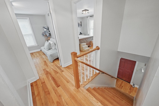 29 Emanual Dr, Brunswick, ME 04011 - corridor featuring an upstairs landing, wood finished floors, plenty of natural light, and baseboards
