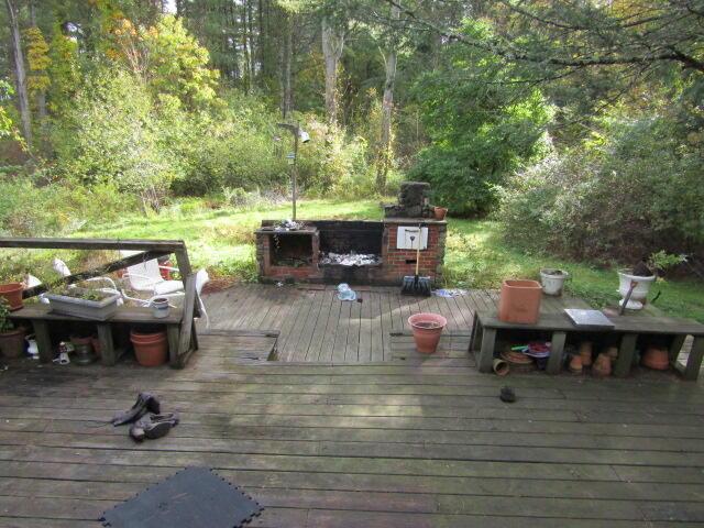 33 Log N Rock Rd, Eliot, ME 03442 - wooden deck featuring a view of trees