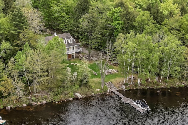 700 Pond Rd, Saint Albans, ME 04971 - aerial view of property's location with a large body of water and a heavily wooded area