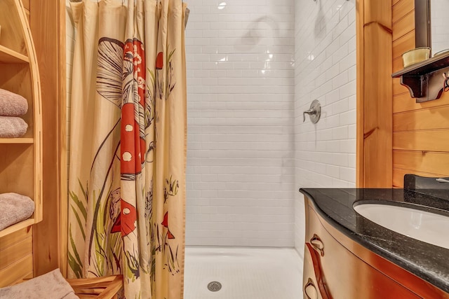 700 Pond Rd, Saint Albans, ME 04971 - bathroom with vanity and a tile shower