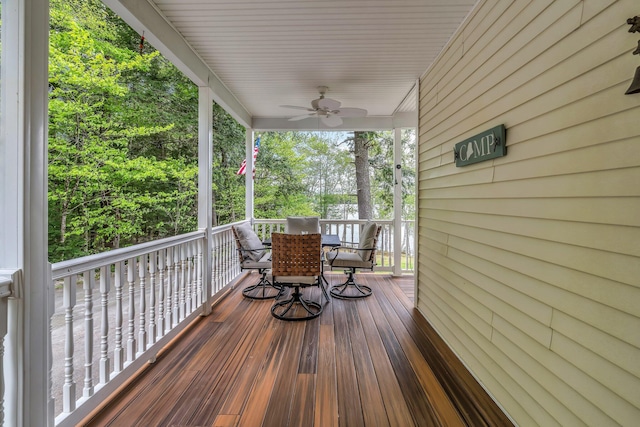 700 Pond Rd, Saint Albans, ME 04971 - deck featuring a ceiling fan