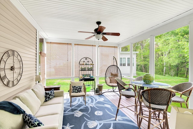 19 Winding Brook Ln S Unit 19, Wells, ME 04090 - sunroom / solarium with outdoor lounge area and ceiling fan